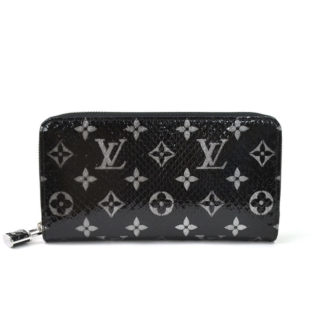 Louis Vuitton Long Wallet Python Leather Bag Black - image 1